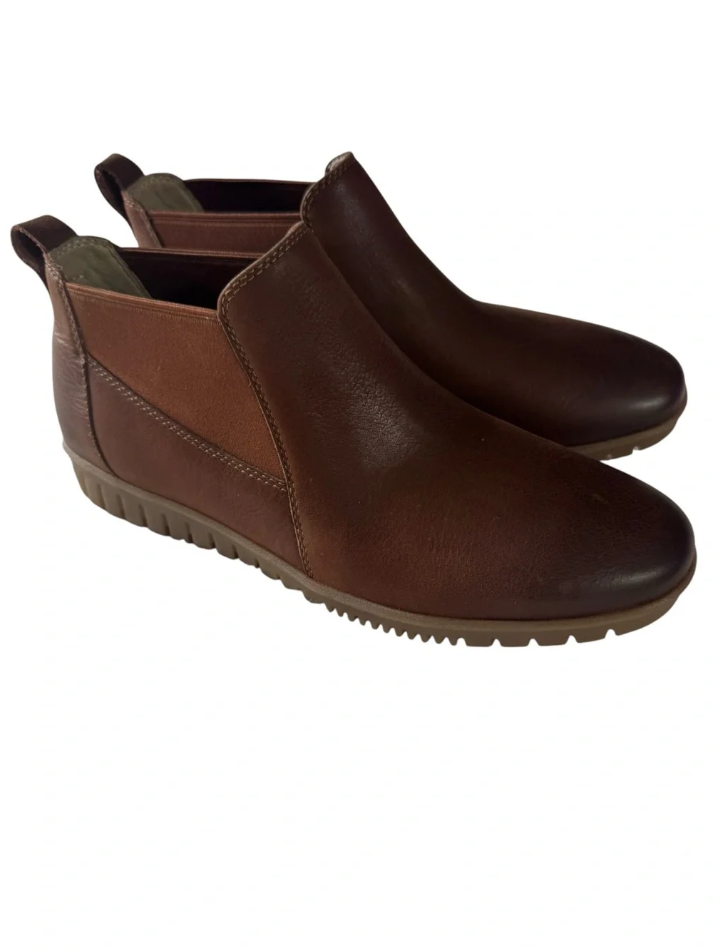 Dansko Louisa Brown Leather Slip On Chelsea Ankle Booties Boots Size 38 US 7.5/8